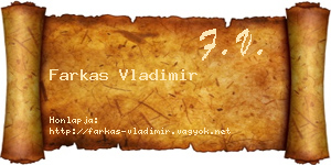 Farkas Vladimir névjegykártya
